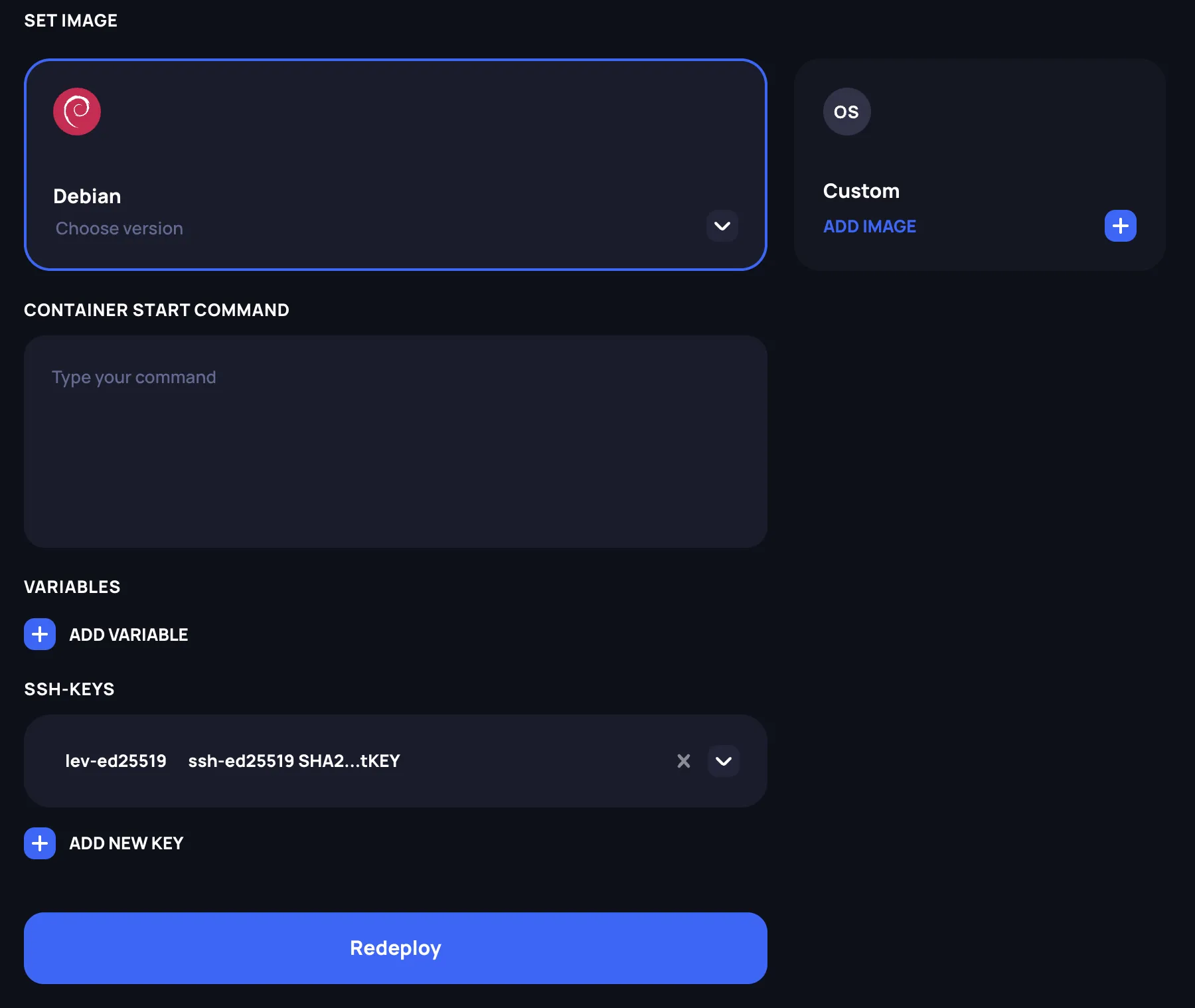 Update container deployment