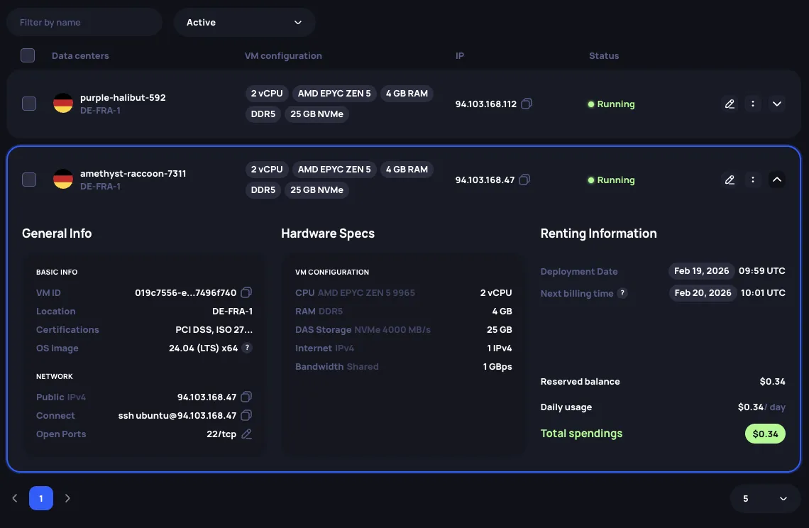 Instance information